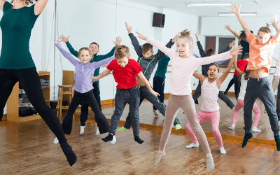 A Medau children's exercise class.