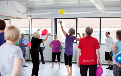 A Medau over 50s fitness class in action.
